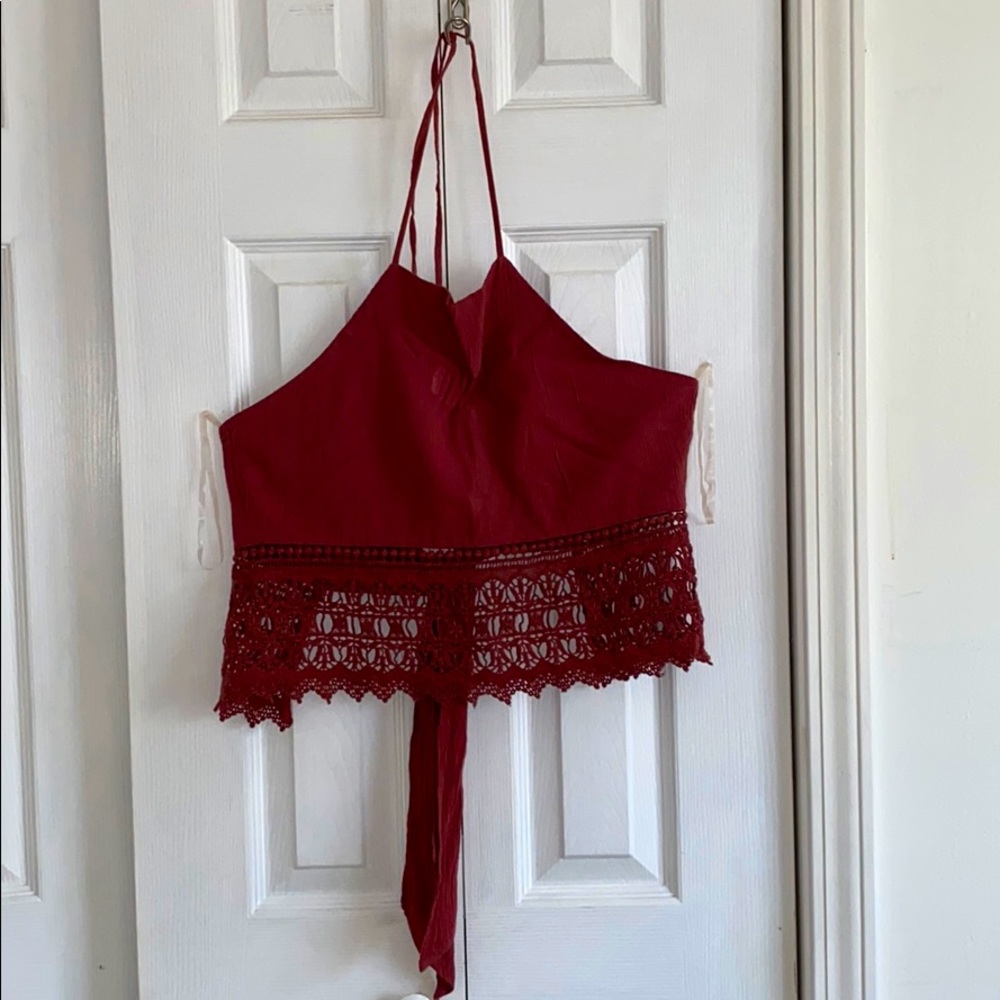 Maroon Tie Top